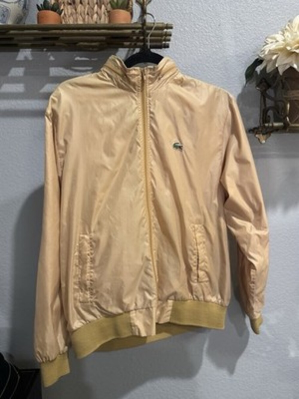 80s-90s Vintage Lacoste Women's Bomber Jacket Windbreaker Yellow